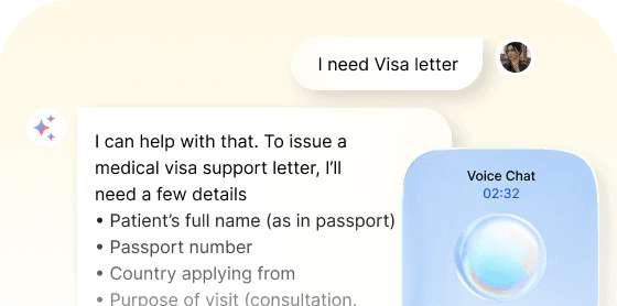 Global communication interface for international patients
